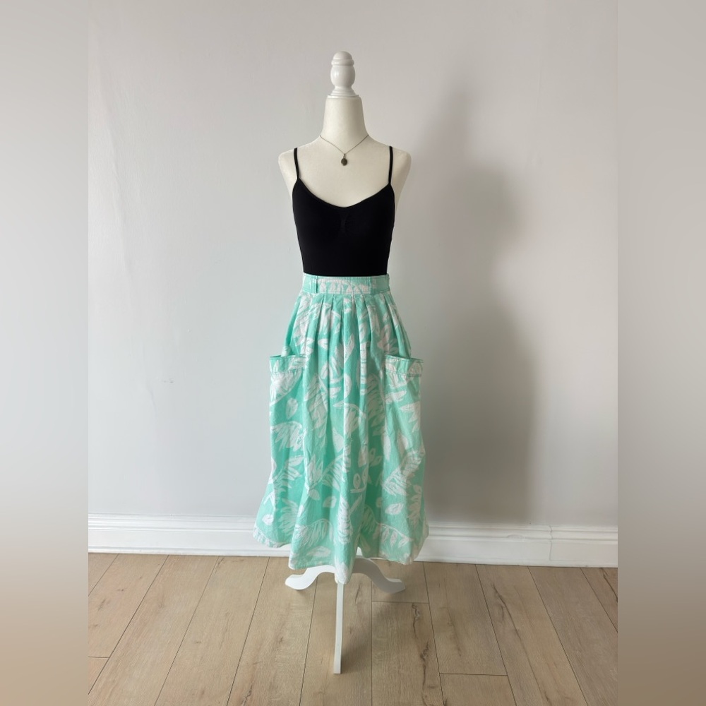 Vintage Mint Green Women's Midi Skirt
